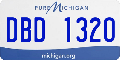 MI license plate DBD1320