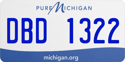 MI license plate DBD1322