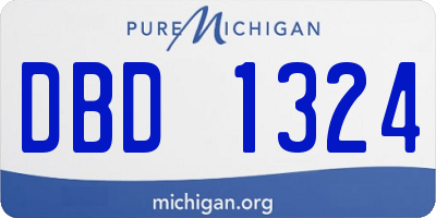 MI license plate DBD1324