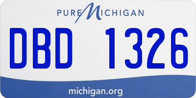 MI license plate DBD1326
