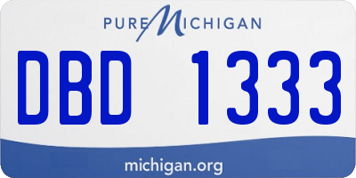MI license plate DBD1333