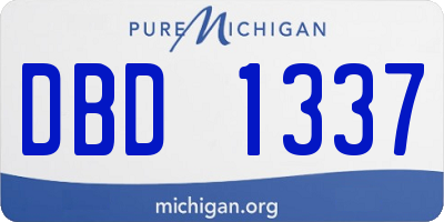 MI license plate DBD1337