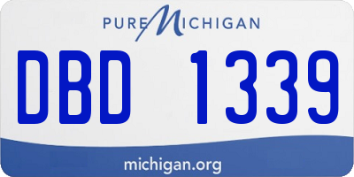 MI license plate DBD1339