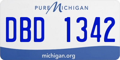 MI license plate DBD1342