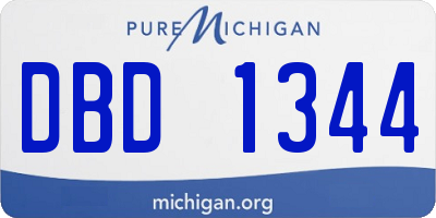 MI license plate DBD1344