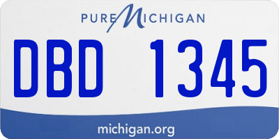 MI license plate DBD1345