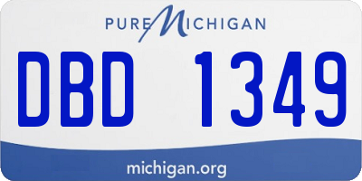 MI license plate DBD1349