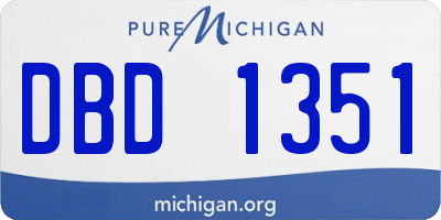 MI license plate DBD1351