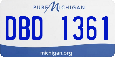 MI license plate DBD1361