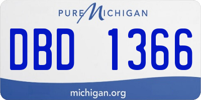 MI license plate DBD1366