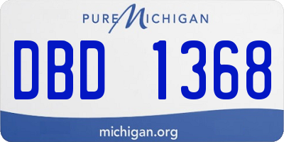 MI license plate DBD1368