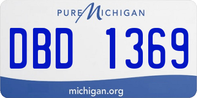 MI license plate DBD1369