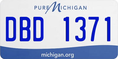 MI license plate DBD1371