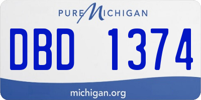 MI license plate DBD1374