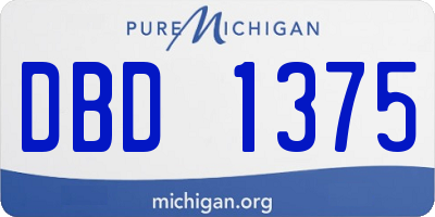 MI license plate DBD1375