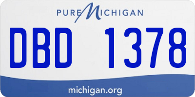 MI license plate DBD1378