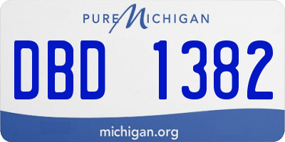 MI license plate DBD1382