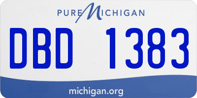 MI license plate DBD1383