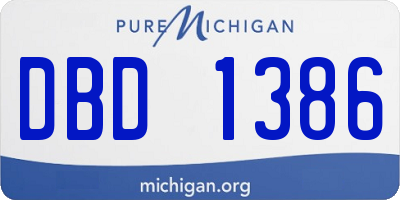MI license plate DBD1386
