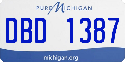 MI license plate DBD1387