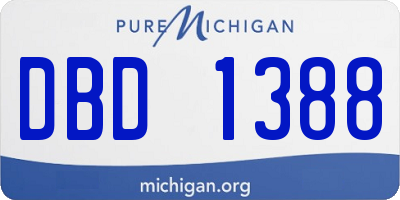 MI license plate DBD1388