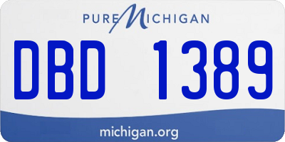 MI license plate DBD1389