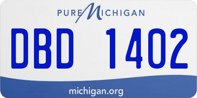 MI license plate DBD1402