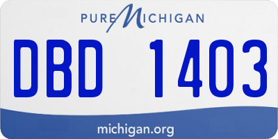 MI license plate DBD1403