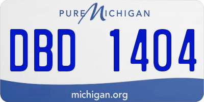 MI license plate DBD1404