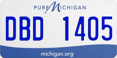 MI license plate DBD1405