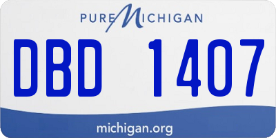 MI license plate DBD1407