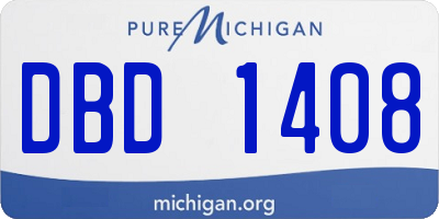 MI license plate DBD1408