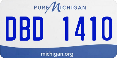 MI license plate DBD1410