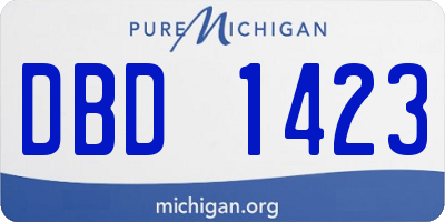 MI license plate DBD1423