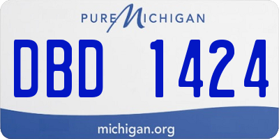 MI license plate DBD1424