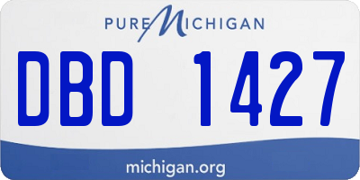 MI license plate DBD1427