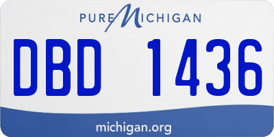 MI license plate DBD1436