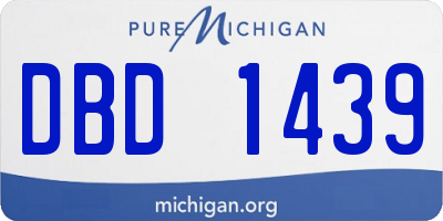 MI license plate DBD1439