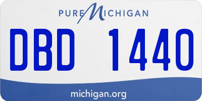 MI license plate DBD1440