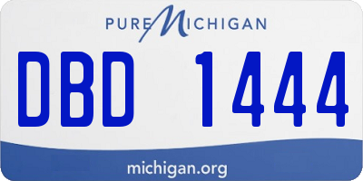 MI license plate DBD1444