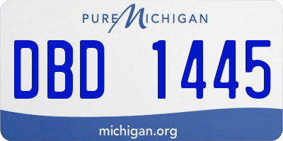 MI license plate DBD1445