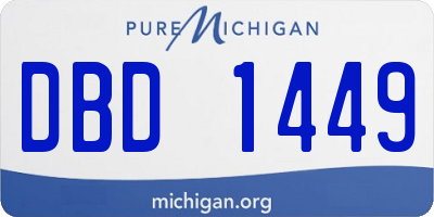 MI license plate DBD1449