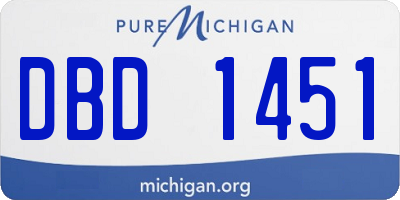 MI license plate DBD1451