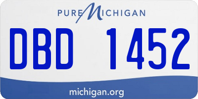 MI license plate DBD1452