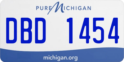 MI license plate DBD1454