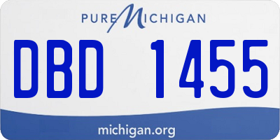 MI license plate DBD1455