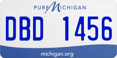 MI license plate DBD1456