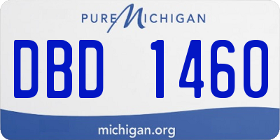 MI license plate DBD1460