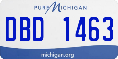 MI license plate DBD1463