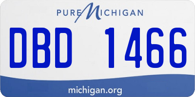 MI license plate DBD1466